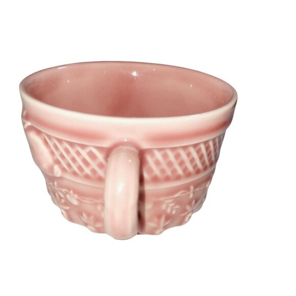 Vintage Bordallo Pinheiro Rabbit Pink Majolica Cup Portugal 6 Oz Tea/Coffee Mug - Picture 2 of 8